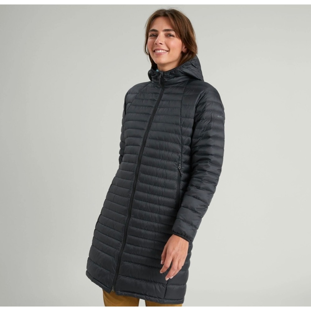 Kathmandu Heli Yeah Insulated Hooded Puffer Parka Womens‎ M Black Down Fill
